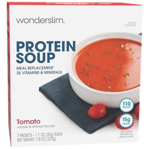 WonderSlim Proteinsuppe, Tomate, fettarm, glutenfrei (7 ct) von WonderSlim