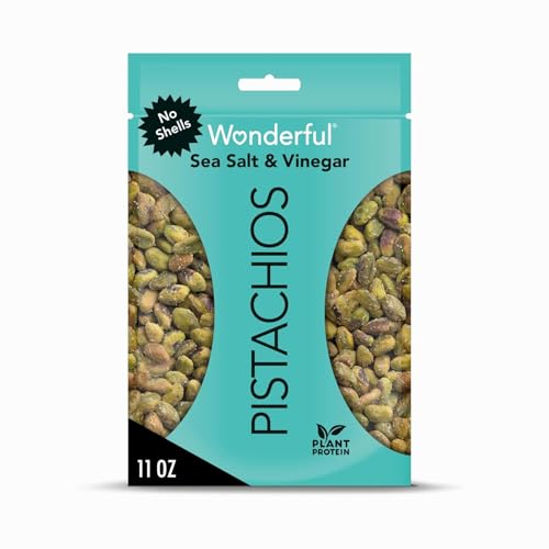 Wonderful Pistachios, Ohne Muscheln, Meersalz und Essignüsse, 325 ml, wiederverschließbarer Beutel von Wonderful Pistachios