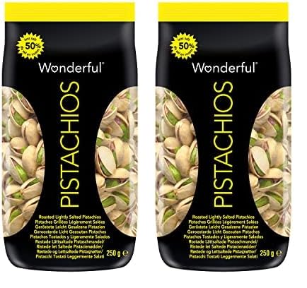 Wonderful Pistachios & Almonds Sachet Pistaches Lègérement Salées 250 G (Packung mit 2) von Wonderful Pistachios