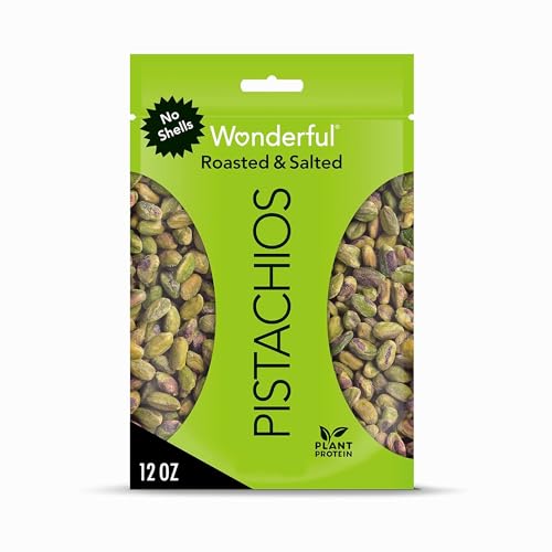 Wonderful Pistazien, ohne Muscheln, geröstet und gesalzen, wiederverschließbarer Beutel, 340 ml von Wonderful Pistachios