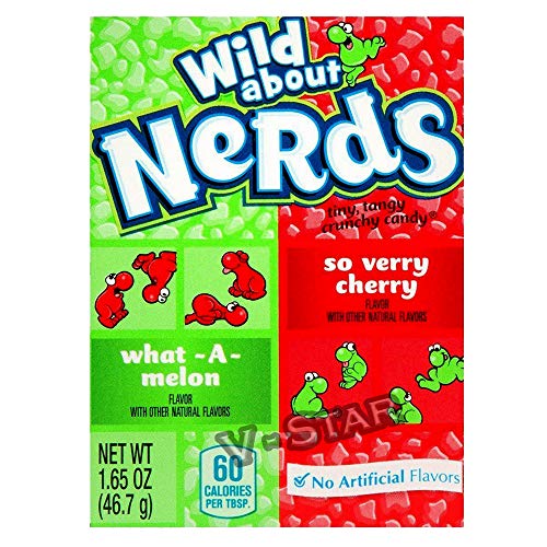 WONKA Nerds American Candy Retro-Süßigkeiten (Wassermelone & Kirsche, 46,7 g) von Wonka