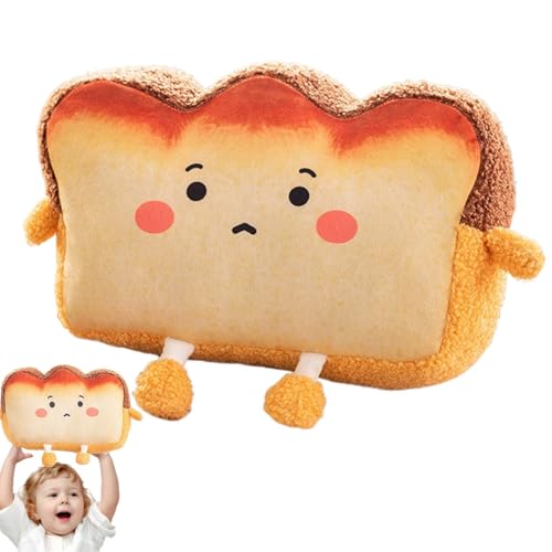 Wonsfuleu Brotplüsch, Toastkissen - Lebensmittelplüschkissen Toastscheibenkissen - Niedliches gefülltes Plüsch-Toast-Sofakissen für Kinder, Erwachsene, Mädchen und von Wonsfuleu