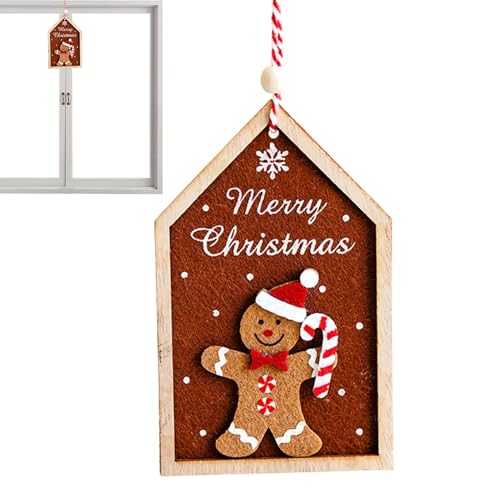 Wonsfuleu Lebkuchenhaus-Dekorationen, Lebkuchenhaus-Weihnachtsschmuck, Weihnachtsbaumschmuck in Hausform, Lebkuchenhaus-Anhänger-Charm, 2D-Weihnachts-Lebkuchenmann-Ornamente für Zuhause von Wonsfuleu