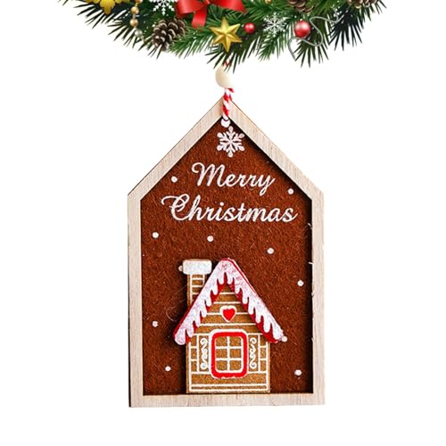 Wonsfuleu Lebkuchenhaus-Ornament,Lebkuchen-Weihnachtsdekorationen | Feiertags-Weihnachtsbaumschmuck | Festlicher Lebkuchenhaus-Anhänger-Charm, kreative 2D-Weihnachts-Lebkuchenmann-Ornamente für von Wonsfuleu