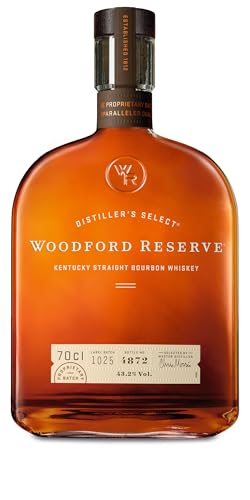 Woodford Reserve Bourbon Whiskey - Ein hochwertiges Geschenk - Perfekt ausgewogen mit würzigen und süßen Noten von Früchten und Vanille - 0.7L/43.2% Vol. von Woodford Reserve