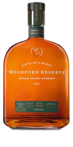 Woodford Reserve Rye Whiskey - Geschenkempfehlung- Würzig, pfeffrig mit Aromen von Zimt, Marzipan und Apfel - 0.7L/45.2% Vol. von Woodford Reserve