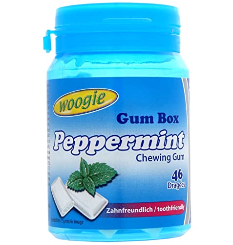 Kaugummi "Peppermint" zuckerfrei 64,4g Plastikdose Woogie von Woogie