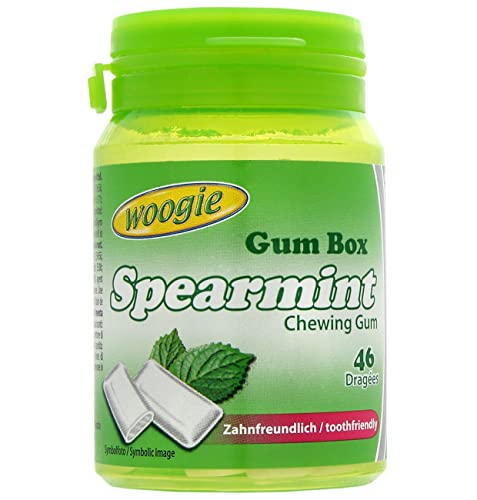 Kaugummi "Spearmint" zuckerfrei 64,4g Plastikdose Woogie von Woogie