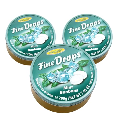 Woogie Fine Drops Mint Bonbons Vorteilspackung 3 x 200g von Woogie