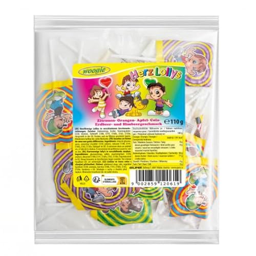 Woogie Herzlollys Herzförmige Lollies In Verschiedenen Geschmacksrichtingen 110g von Woogie