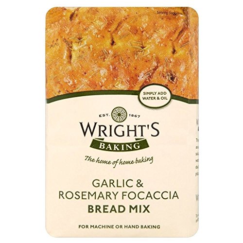 Wrights Knoblauch & Rosmarin Focaccia Bread Mix (500g) - Packung mit 6 von Wright's (Home Baking)