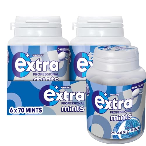 Extra Professional Classic Mint, Zuckerfreie Lutschpastillen, Multipack mit 6x70 Lutschpastillen, Für frischen Atem von EXTRA