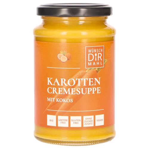 Wünsch dir Mahl Bio Cremige Karotten Suppe Mit Kokos, 8 x 380 g von Wünsch dir Mahl