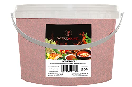 Debreziner Gewürz, Debrecziner Gewürzzubereitung, kräftig rot, würzig - pikant. PE - Eimer 1800g (1,8KG) von Würzteufel