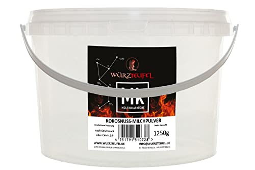 Kokosnussmilchpulver, Kokosmilch, Kokosnuss - Milchpulver, Kokosnussmilch sprühgetrocknet. PE-Eimer 1250g (1,25KG) von Würzteufel