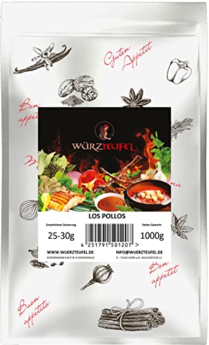 Los Pollos Mexicanos - würziges, typisch mexikanisches Grill - Gewürz für zartes Hähnchenfleisch. Beutel 1000g. (1,0KG) von Würzteufel