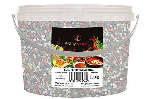 Pfeffer - Mix, Edle Pfeffer - Gewürzmischung aus fünf feinsten Pfeffersorten. PE - Eimer 1300g (1,3KG) von Würzteufel