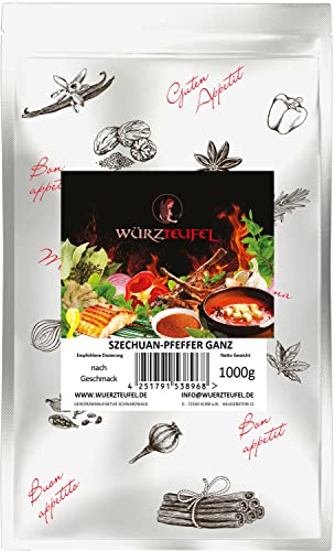 Szechuanpfeffer ganz aus Indonesien & China, Szechuan - Pfeffer (Anispfeffer). Premiumqualität. Beutel 1000g (1,0KG) von Würzteufel