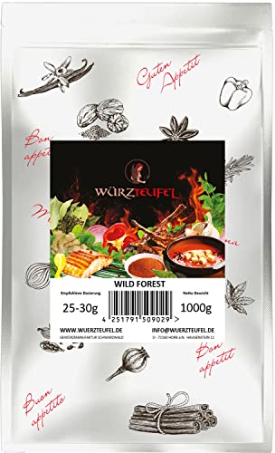 Wild Forest, Grill – Gewürz, feinstes BBQ Gourmet Grillgewürz, Bratengewürz für Wild & Lamm. Beutel 1000g (1,0KG) von Würzteufel