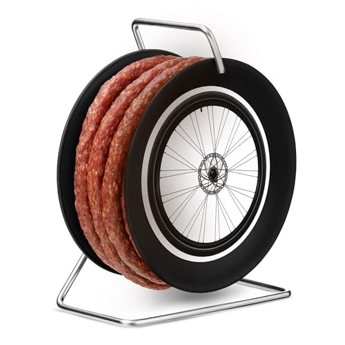 WURSTBARON® Wurst Kabeltrommel Fahrradfelge, 3,5m Wurst nach Krakauer Art, hochwertige Qualität und rauchiges Aroma, lustiges Geschenk für sie und ihn, 240 g von Wurstbaron