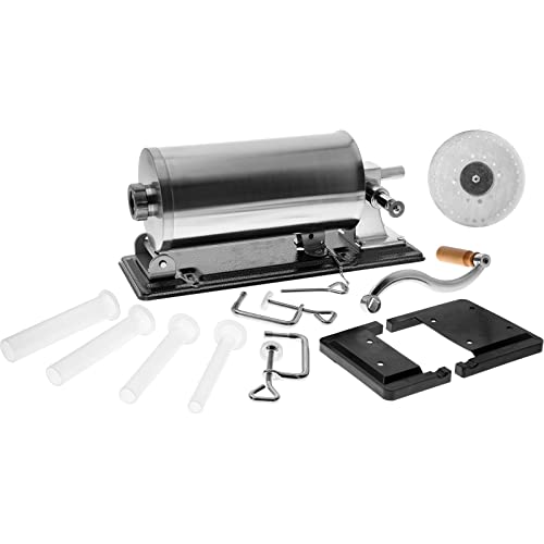 Wurstfüller 5KG inkl. 4 Füllrohre + Schweinedarm ø 28mm (15m) - Wurstmaschine aus Edestahl - Wurstfüllmaschine, Wurstspritze, Wurstpresse von AlcoFermBrew