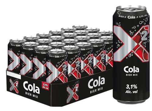 X2® Cola | Biermix mit Cola | Dosenbier (24x0,5L) von X2