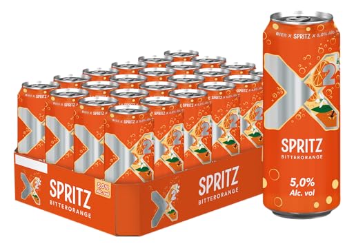 X2® Spritz | Biermix mit Bitterorangengeschmack | Dosenbier (24x0,5L) von X2