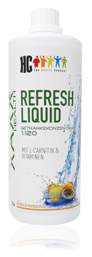 XAXX HC Refresh Liquid PFIRSICH MARACUJA Konzentrat 1:120, 1 Liter, zuckerfreier Sirup von XAXX