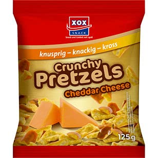 XOX Crunchy Pretzels Cheddar Cheese, 9er Pack (9 x 125g) von XOX