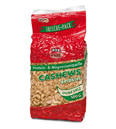 XOX Gebäck Cashews geröstet und ohne Salz, 500 g von XOX