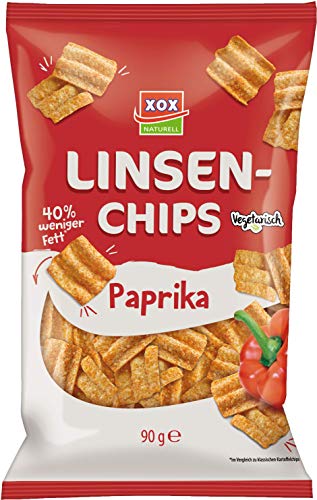 XOX Gebäck Linsenchips Paprika, 14er Pack (14 x 90 g) von XOX