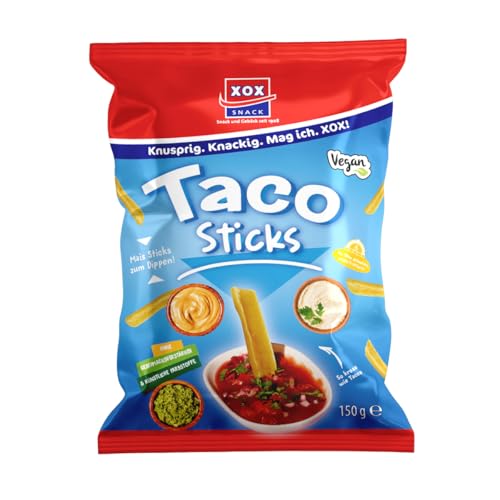 XOX Taco Sticks zum dippen mit vollem Maisgeschmack Salz 150g von XOX