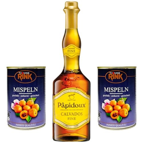 Mispelchen Paket - Papidoux Calvados Fine 0,7l 40% vol. + 2x Thomas Rink Mispeln aus der Dose 425g von XXL-Drinks