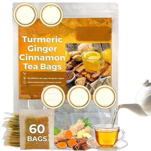 Turmeric Ginger Cinnamon Tea Bags Organic,Natural Hand-made Turmeric Cinnamon Ginger Tea for Men Women (1 Box) von XiChiu