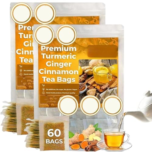 Turmeric Ginger Cinnamon Tea Bags Organic,Natural Hand-made Turmeric Cinnamon Ginger Tea for Men Women (2 Box) von XiChiu