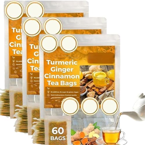 Turmeric Ginger Cinnamon Tea Bags Organic,Natural Hand-made Turmeric Cinnamon Ginger Tea for Men Women (3 Box) von XiChiu