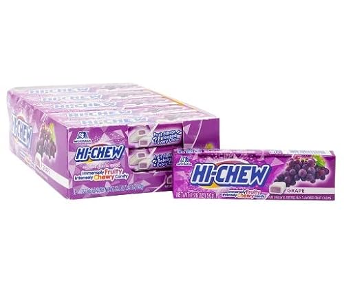 Hi-Chew Sensationally Chewy Japanische Fruchtbonbons, Trauben, 50 g, 15 Stück von Xihaha