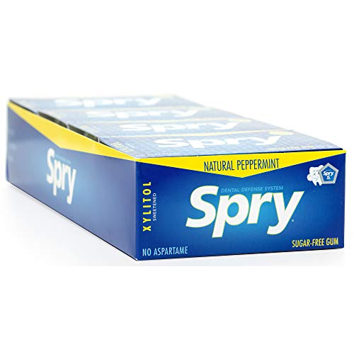 Spry Frisches Natürliches Xylitol Kaugummi Zahnpflege-System – Aspartamfrei, Zuckerfrei, Non-GMO, Glutenfrei (Pfefferminze, 10 Stück – 20 Packung) von Spry