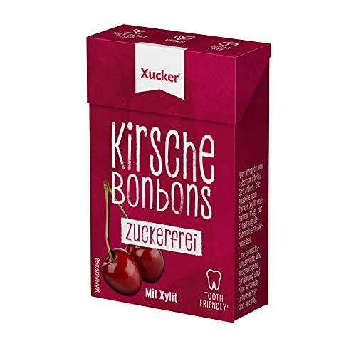 50 g Xucker Xylit-Bonbons "Kirsche" ohne Talkum | Zuckerfrei Naschen mit Xucker | Ohne Gentechnik | Vegan | mit natürlichem Aroma | zahnfreundlich von Xucker