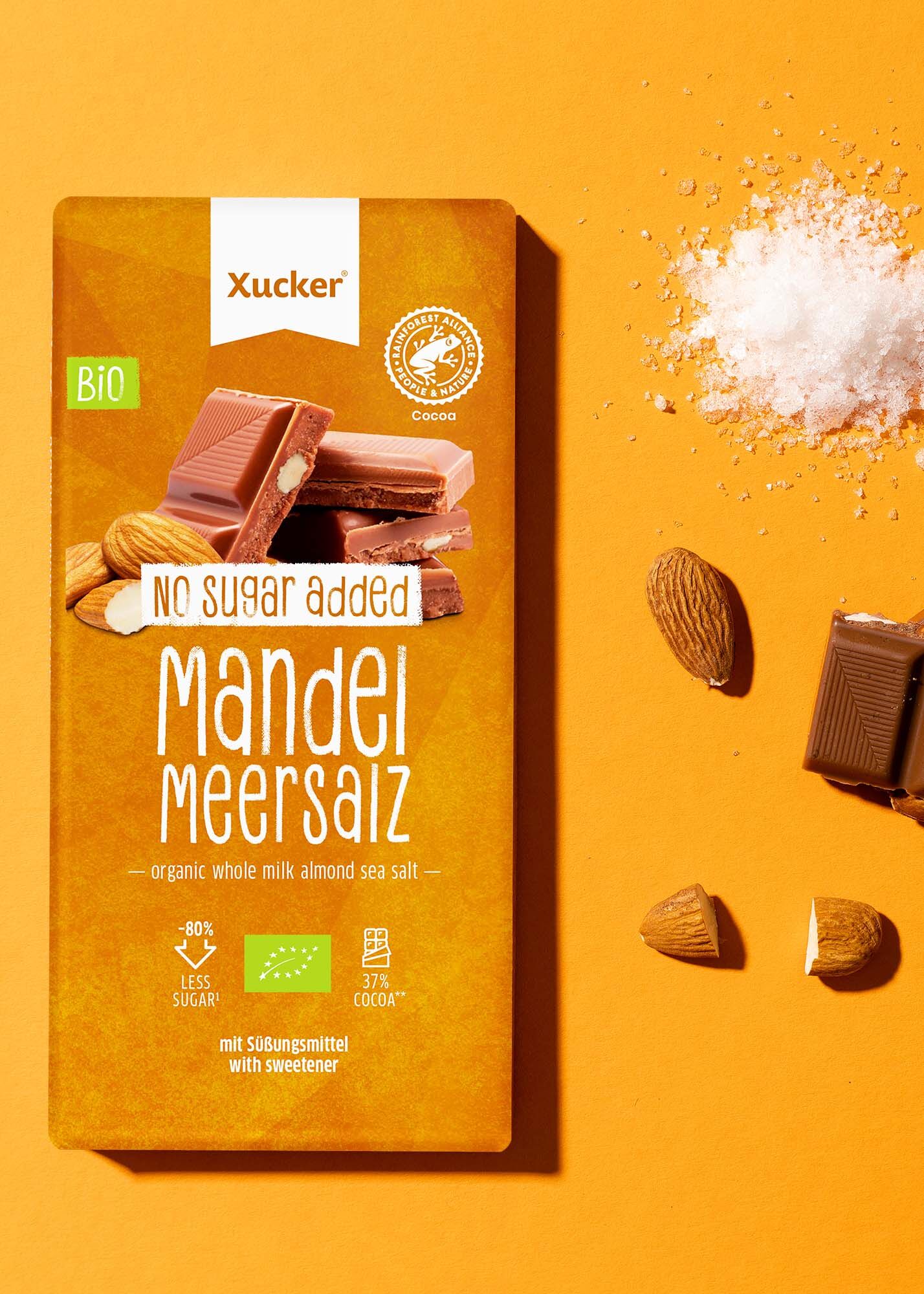 Bio Erythrit Schokolade Mandel-Meersalz von Xucker
