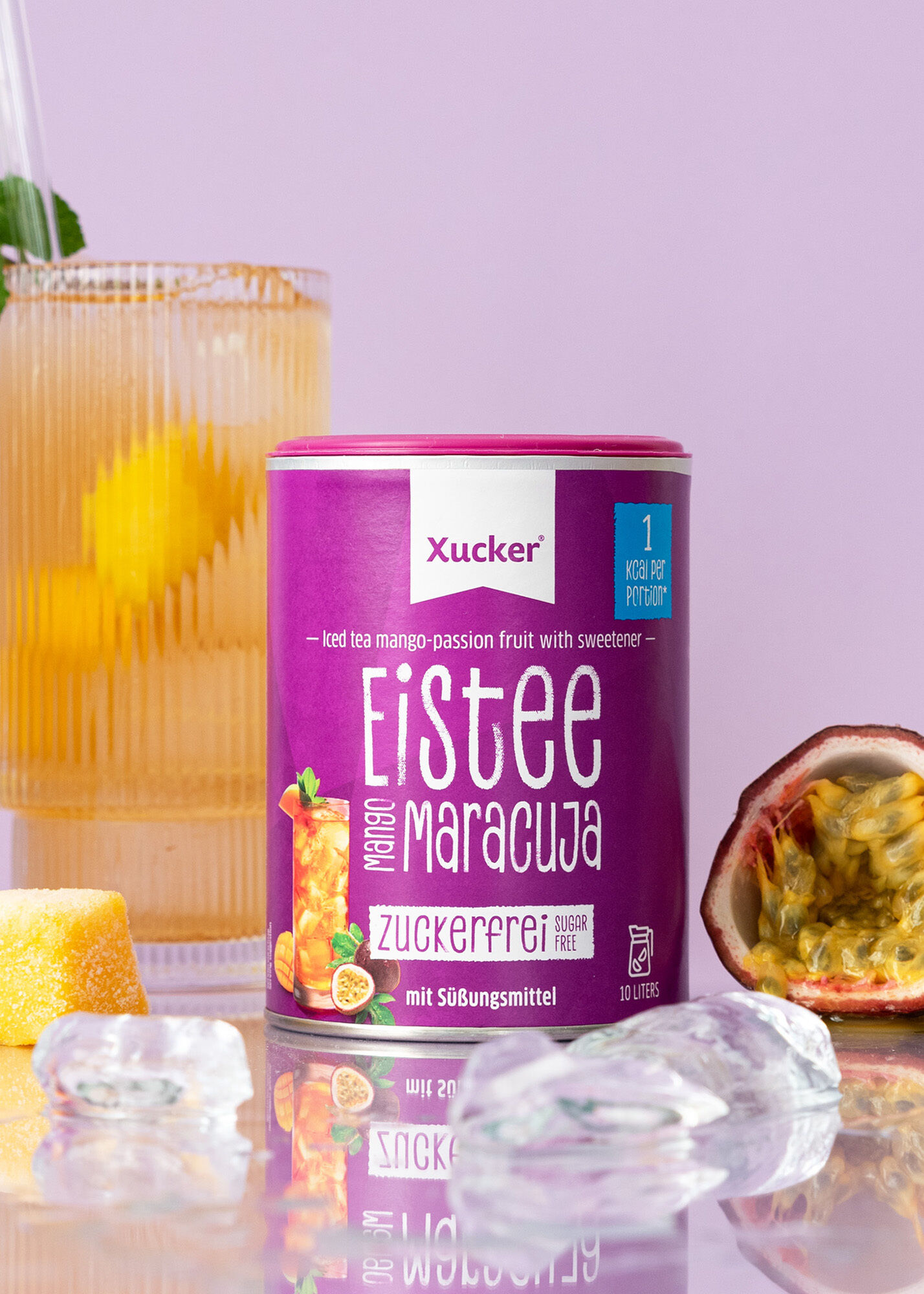 Eistee Mango Maracuja mit Süßungsmittel von Xucker