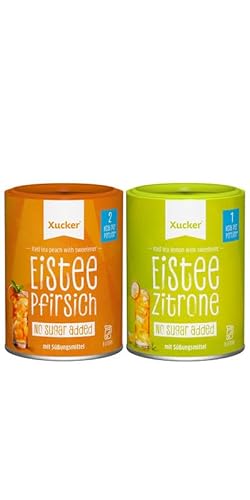 Erfrischendes Zitrone & Pfirsich Eistee-Set Getränkepulver von Xucker