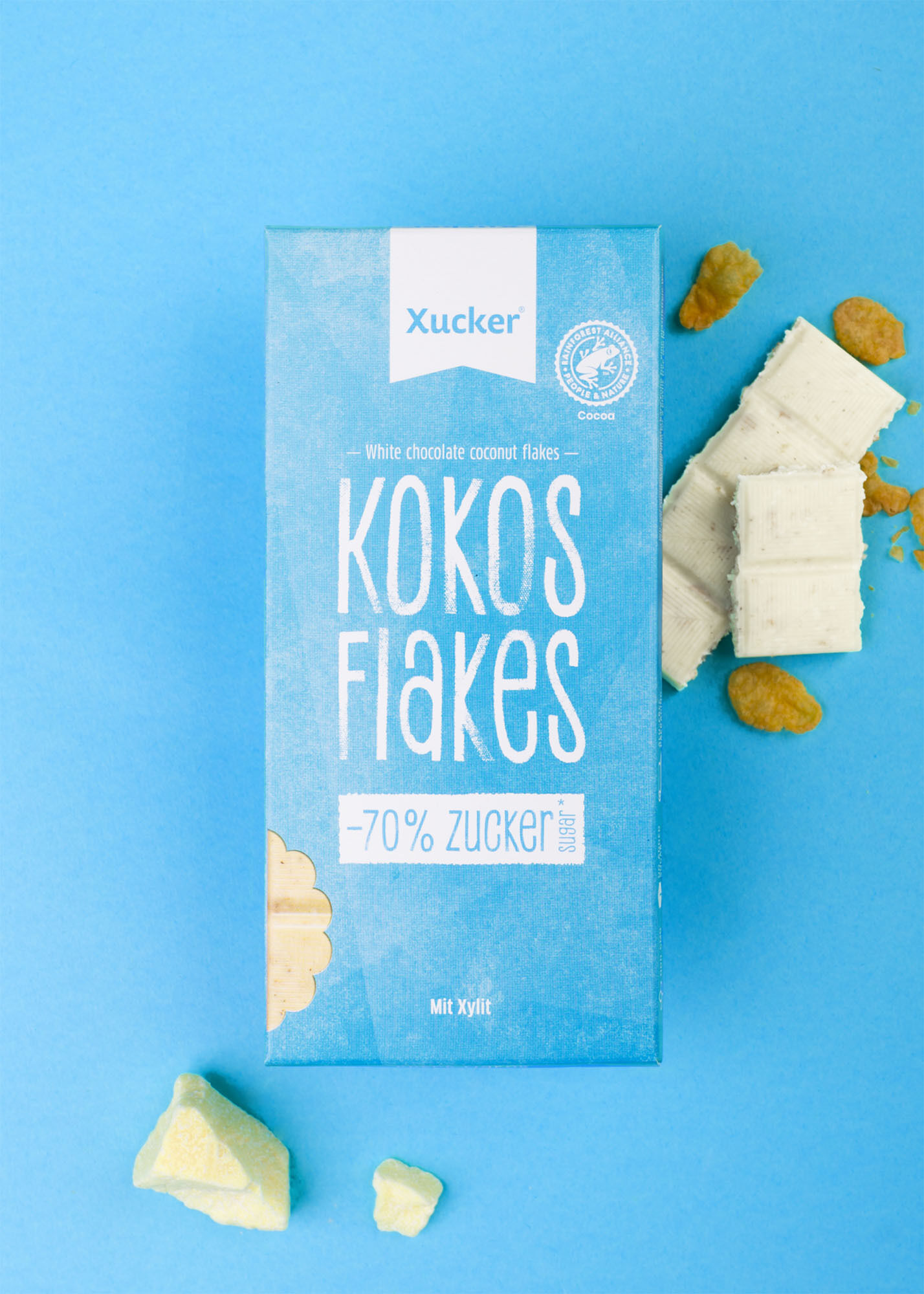 Weiße Xylit-Schokolade Kokos & Flakes von Xucker