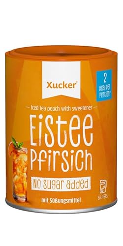 Xucker Eistee Pfirsich mit Süßungsmittel - Iced tea with sweetener I Peach Flavour I Für Diabetiker geeignet & Blutzuckerfreundlich I Zucker & Kalorienarm I 8 Liter von Xucker