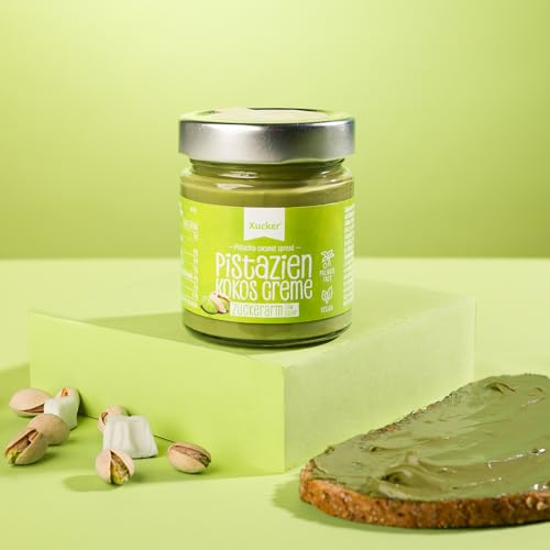 Xucker Pistazien Kokos Creme 200g – Zuckerarmer Aufstrich mit Xylit, Vegan & Ohne Palmöl von Xucker