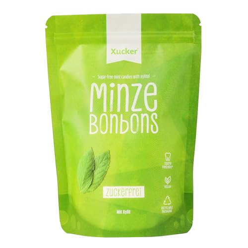 Xucker Zahnpflege-Bonbons mit Minz-Geschmack - Birkenzucker Bonbons I zuckerfrei I Zahnpflege für zwischendurch I vegan & ohne Talkum 600g von Xucker