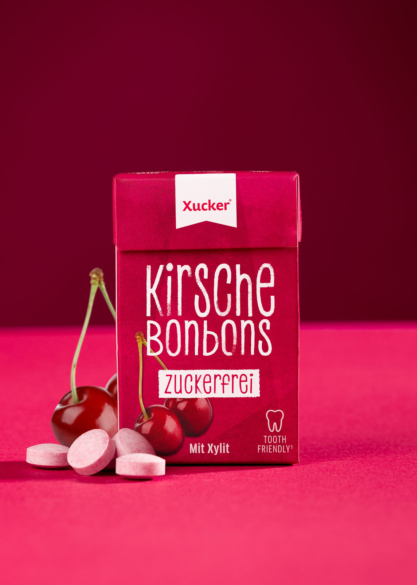 Xylit-Bonbons Kirsche Klickschachtel (ohne Talkum) von Xucker