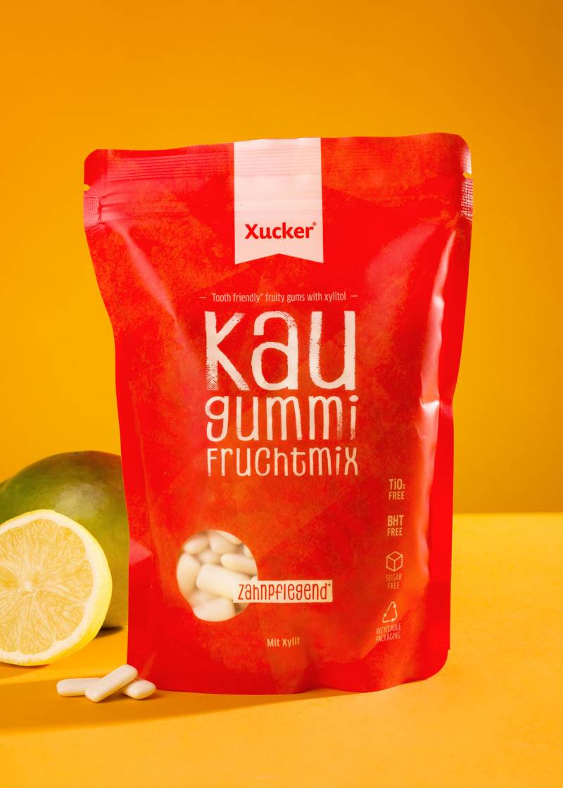 Xylit-Kaugummis Fruchtmix Nachfüllpack von Xucker