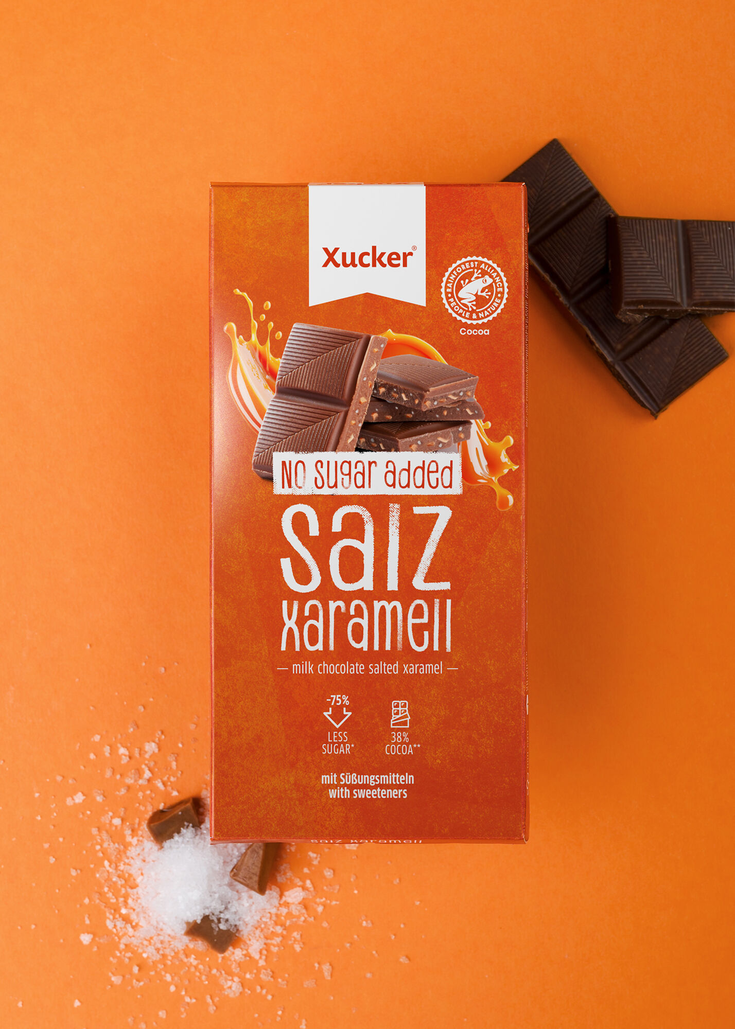 Xylit-Schokolade Vollmilch mit Salz-Xaramell von Xucker