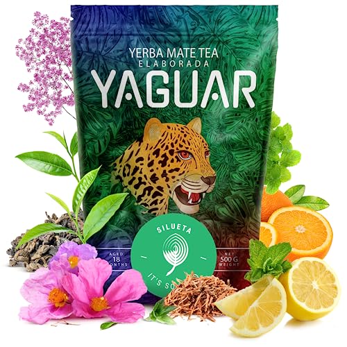 Mate Tee Yaguar Silueta 500g Mate Tee mit Kräutern Brasilianischer Mate Tee Aromatischer Mate Tee Mischung mit Kräutern Glutenfrei Vegan von YAGUAR